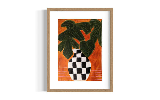 Black White Checkered Vase