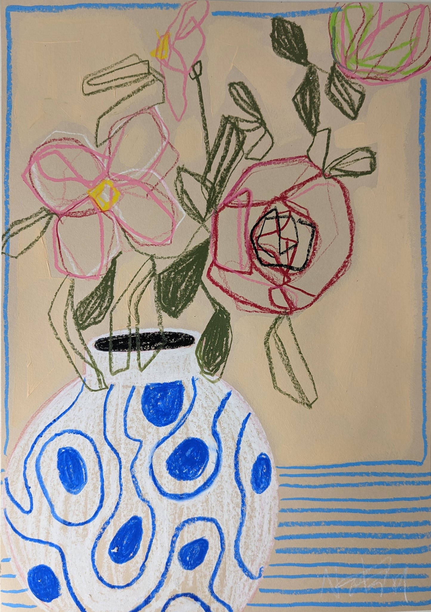 Blue Swirl Vase - Original