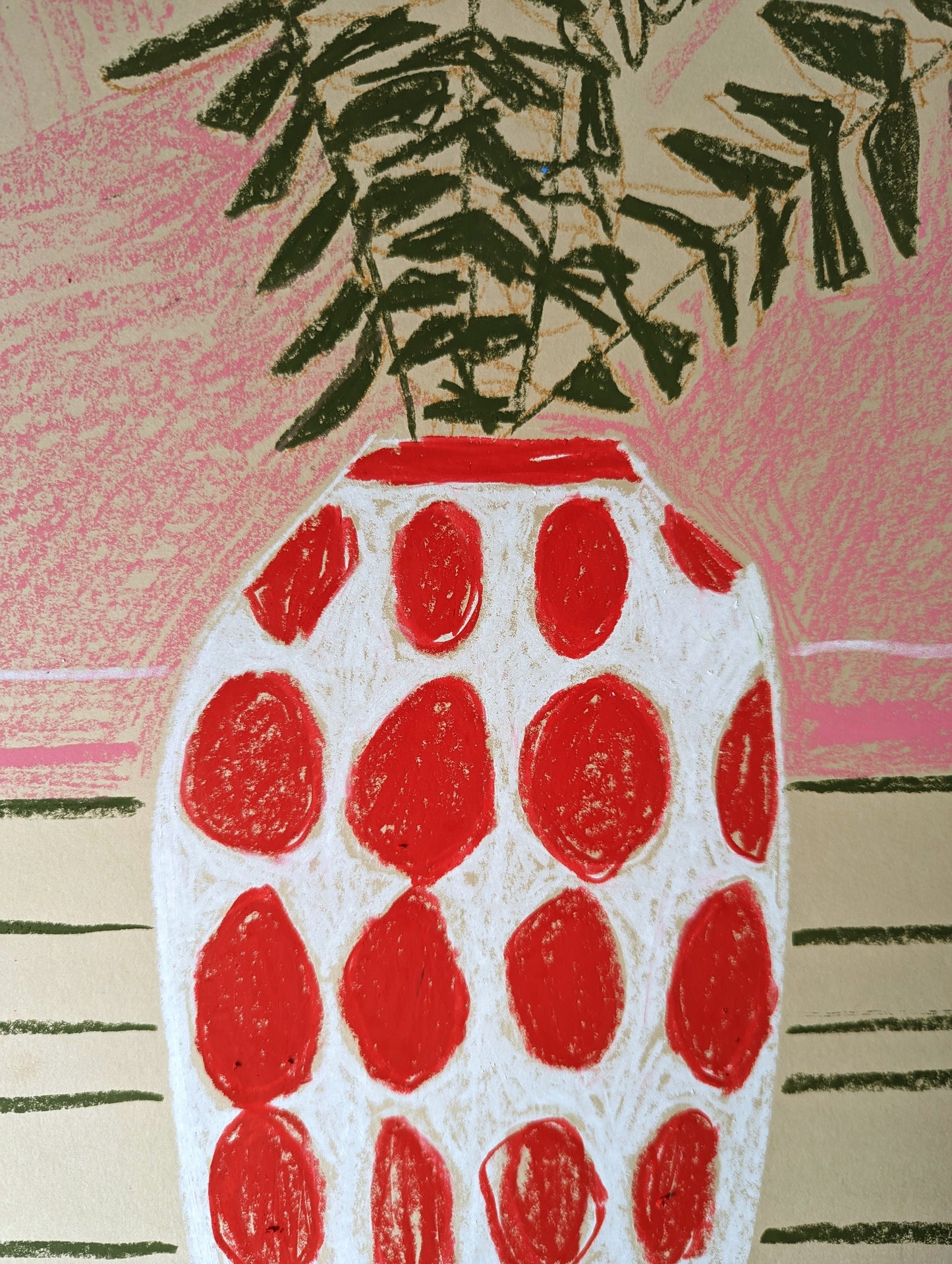 Red Pokka Dot Vase - Original